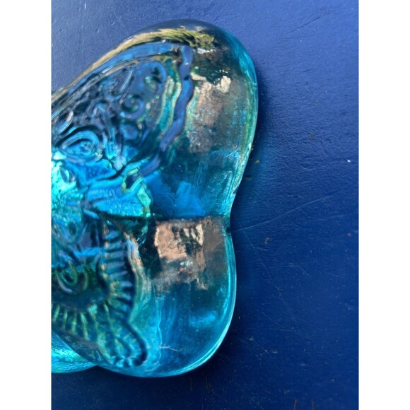 Monna Heavyweight Glass Blue Butterfly Tea Light Votive - Picture 4 of 8